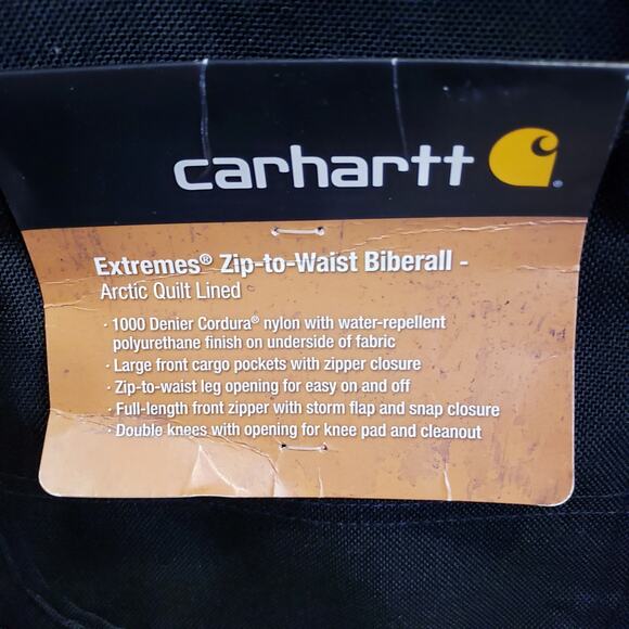 NWT CARHARTT Yukon Extremes Arctic Biberall R33 BLK (Dark Black) Men's 42X34 - Picture 6 of 9
